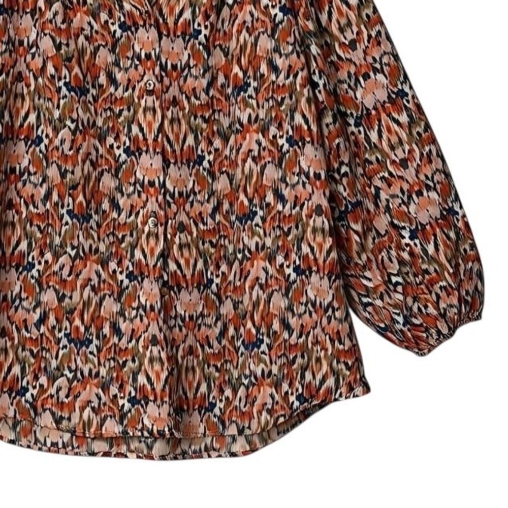 Sundance Silk Abstract Print Button Up Blouse Siz… - image 4